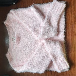 Fuzzy pink sweater